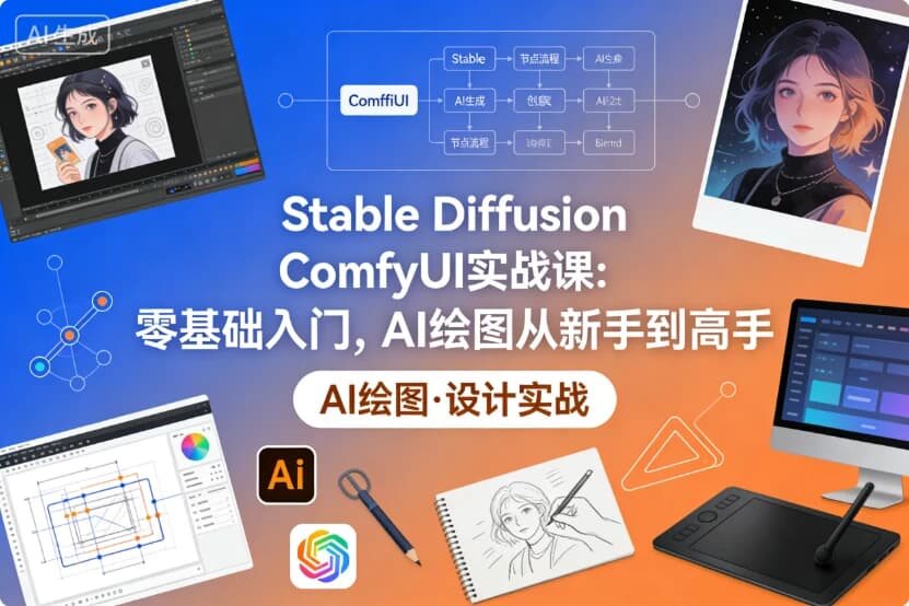 Stable Diffusion ComfyUI 实战课：AI绘图从新手到高手-魔方小站