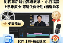 影视幕后解说赛道教学，小白福音，可进伙伴计划+精选独家-魔方小站